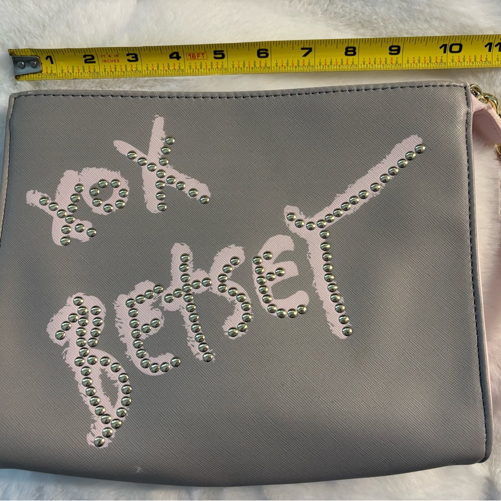 Betsey Johnson Gray Rhinestone Clutch Wristlet